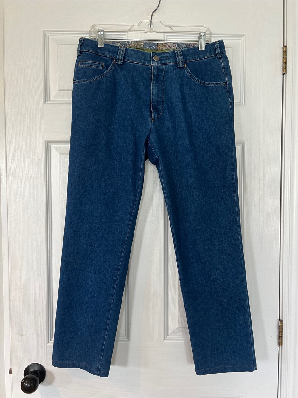 Meyer Hosen Men's Straight Jeans in Dark Blue Wash